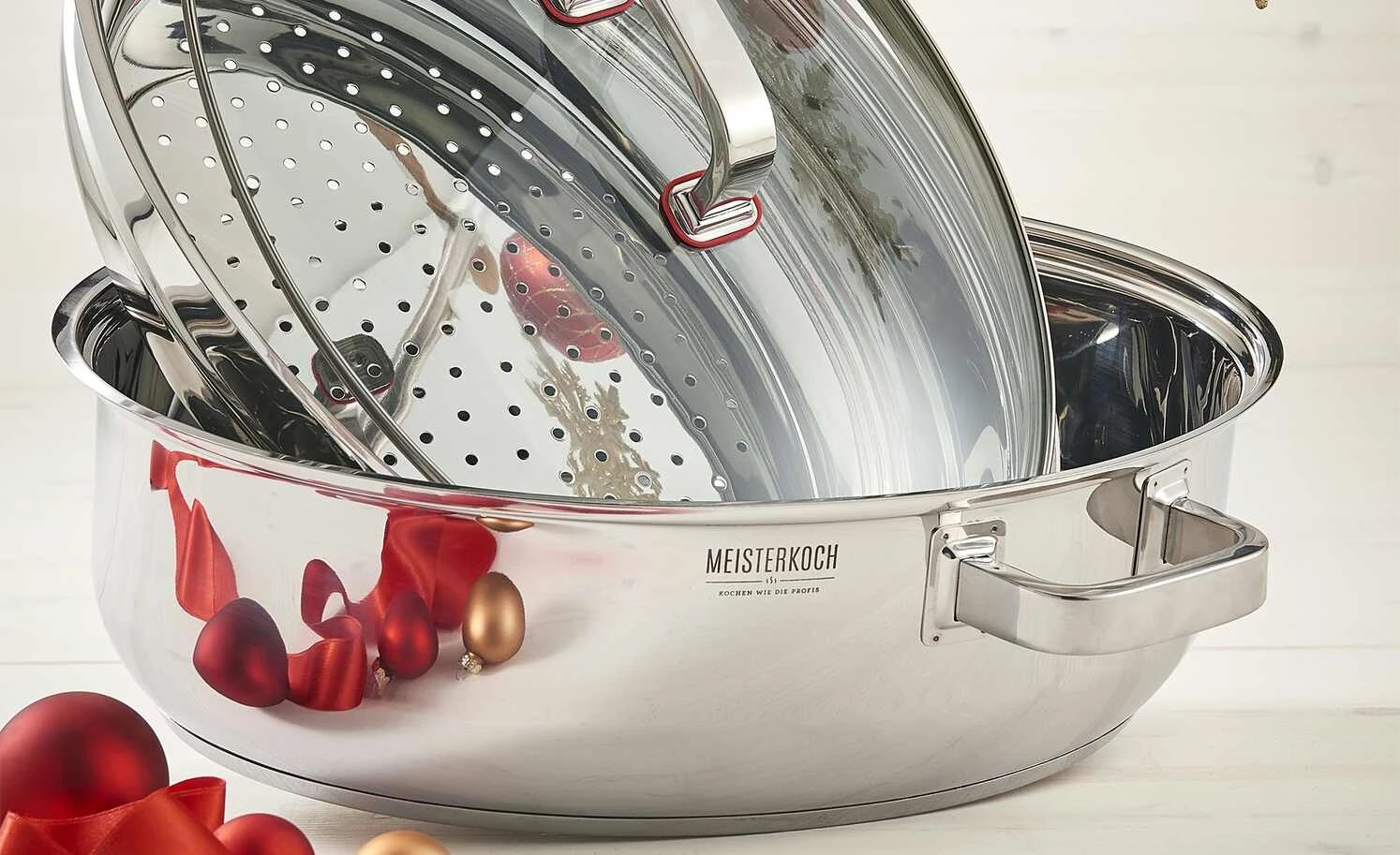 Meisterkoch Bräter mit Glasdeckel, 3-teilig FOCUS 2 Meisterkoch Bräter mit Glasdeckel, 3-teilig FOCUS – Bild 2