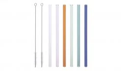 Glas-Trinkhalm-Set | mehrfarbig gerade