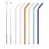 Glas-Trinkhalm-Set | mehrfarbig gebogen